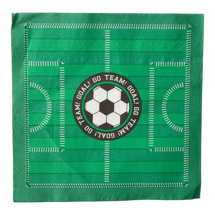 Fotbollsplan servetter 16x - 33x33 cm 