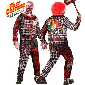 Oskön clownkostym för herrar med mask