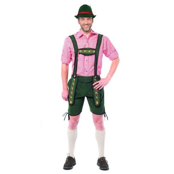 Tyroler lederhosenbyxor Johann kort grön