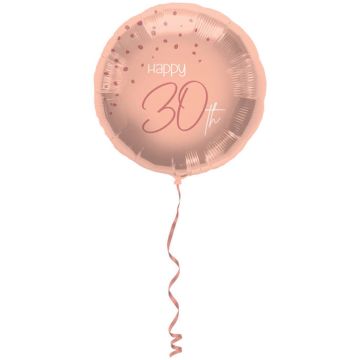 "Happy 30th" Folieballong Rosa - 45 cm