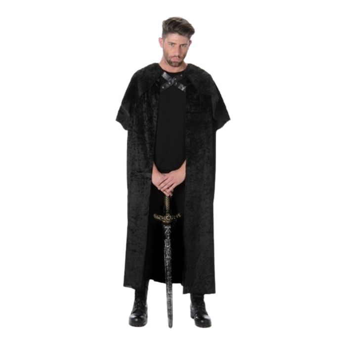 Svart pelskappa one-size