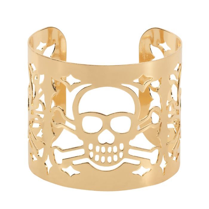 Guld dödskalle piratarmband - onesize