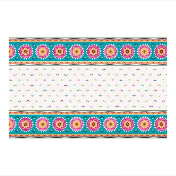 Plastduk med mexikanskinspirerat mönster fiesta 137x213 cm