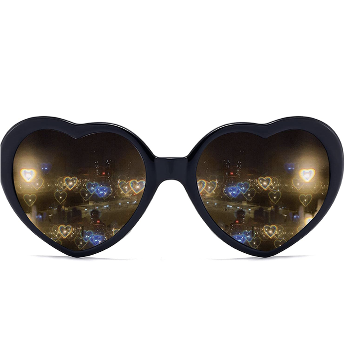 Solglasögon svart hjärtlinser - onesize