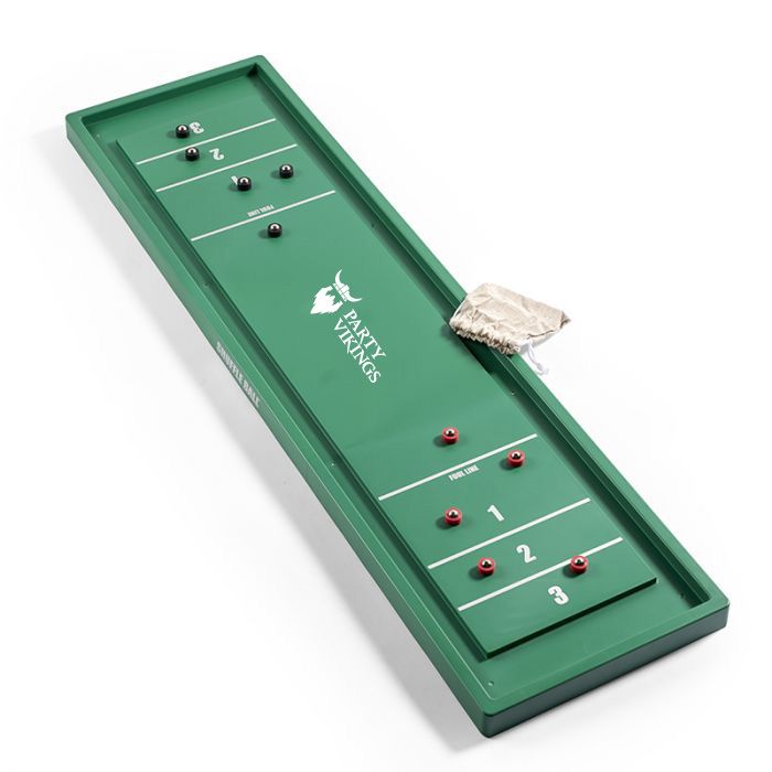 Shuffleboard inkl påse och 10 puckar 122x33 cm PartyVikings