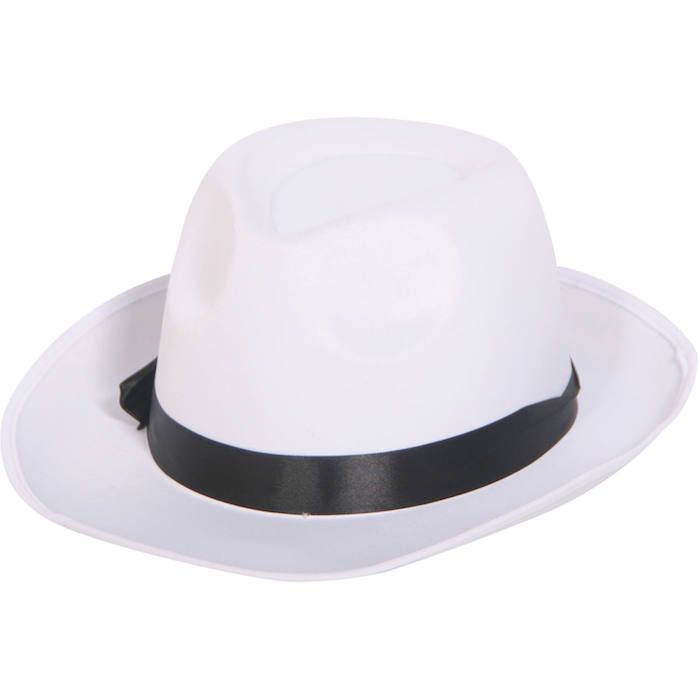 Vit Fedora hatt - 59 cm
