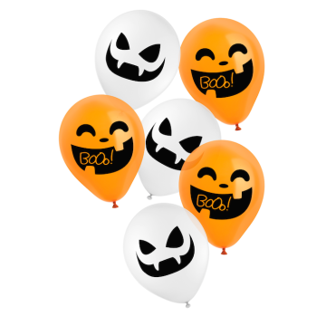 Halloween vampyr och pumpa ballongbukett 6x - 23 cm