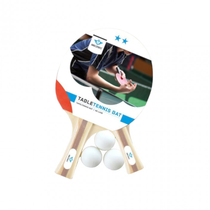 Bordtennis Set - 3x Bollar och 2x 2-Stjärniga Racketar