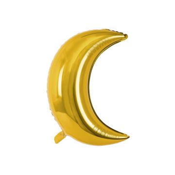 Guld halvmåne folieballong - 60 cm
