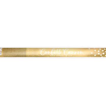 Konfettirör med hjärtan guld - 60 cm