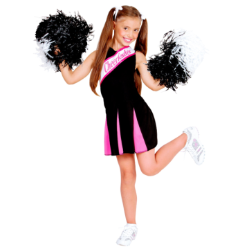 Svart och rosa cheerleader kostym för barn
