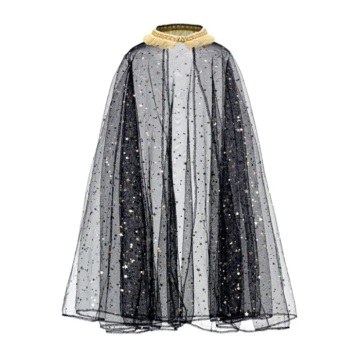 Glittercape till barn svart - 3-7 år