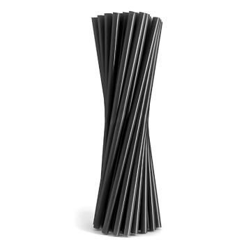  Sugrör svart 200x6mm flergång 50x plast