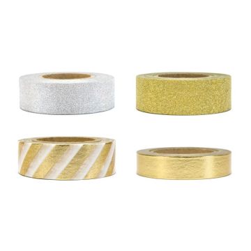Guld och silver tape mix 4x - 10 m