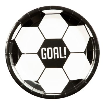 Fotboll pappersTallrikar 8x - 23 cm 