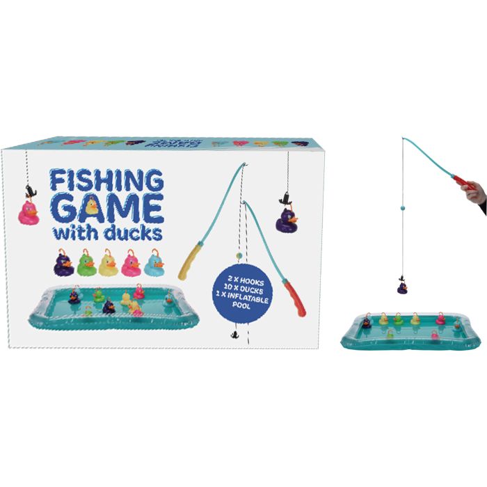Fiskespel med 10 ankor och uppblåsbar pool