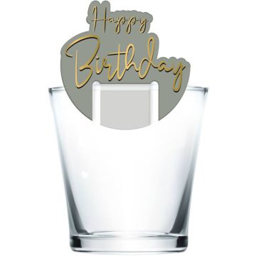 "Happy Birthday" Drinksmarkörer Golden Dawn 6x