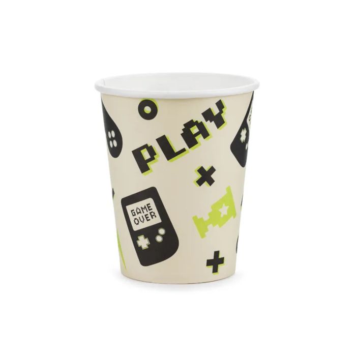 Pappersmuggar med gamer motiv 6x - 220 ml