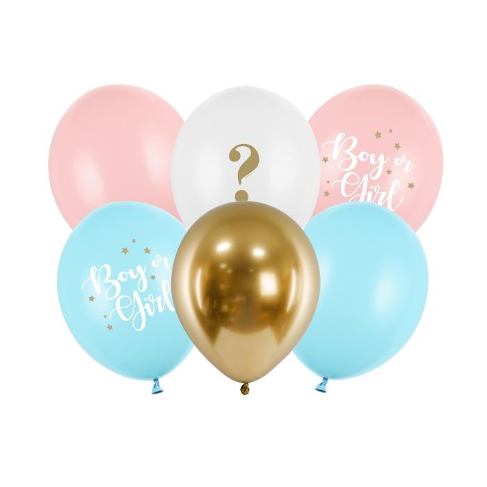 Pojke eller flicka ballonger 6x - Ø 30 cm