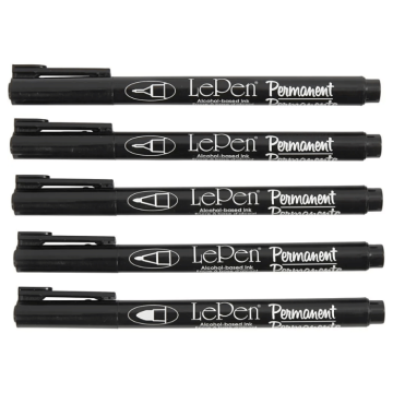 Permanenta tuschpennor 5x svart - 0,6-1,3 mm