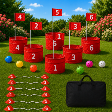Golfspadar med klubbor & 6-håls golfbana set