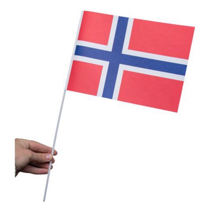 Norska pappersflaggor 10x - 40 cm