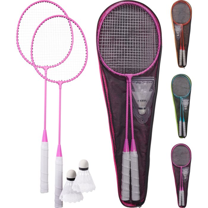 Badmintonsset med 2 racketar och 2 fjädrar