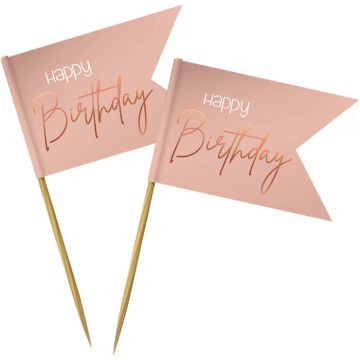 Happy Birthday Träpinnar Rosa 36x