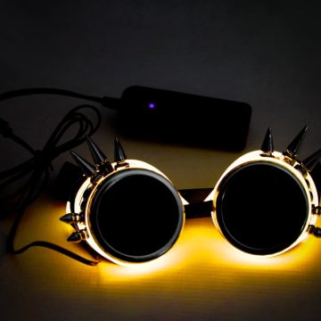 LED-glasögon med piggar Gult