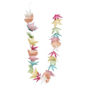 Hawaii-krans halsband pastellfärger - 95 cm