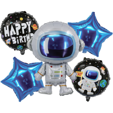 Folieballonger med astronauttema 5x