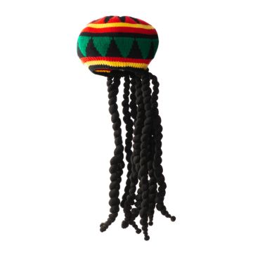 Rasta-hatt med dreads