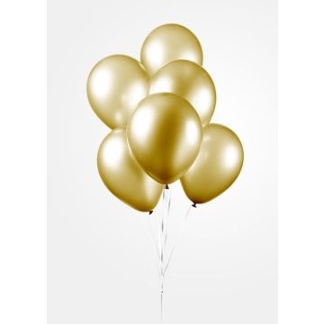 Guld Chrome Ballonger 10x - 30 cm