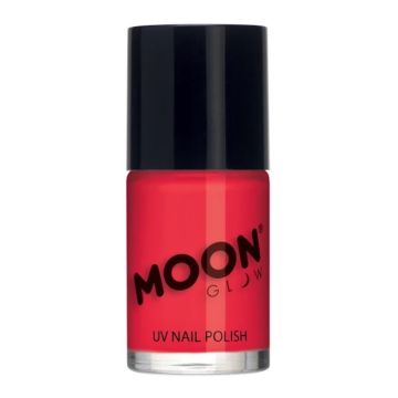 Neon UV nagellack intensiv röd Moon Creations - 14 ml 