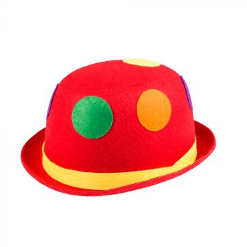 Clownbowlerhatt i Röd