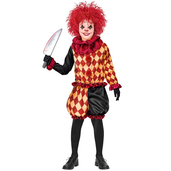 Harlekin skräckclownkostym för pojkar