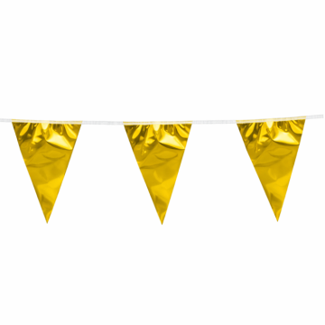 Guldmetallisk flaggirlang 30x45 cm - 10 meter