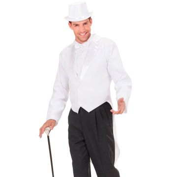 Vit kavaj med satinkrave för herrar