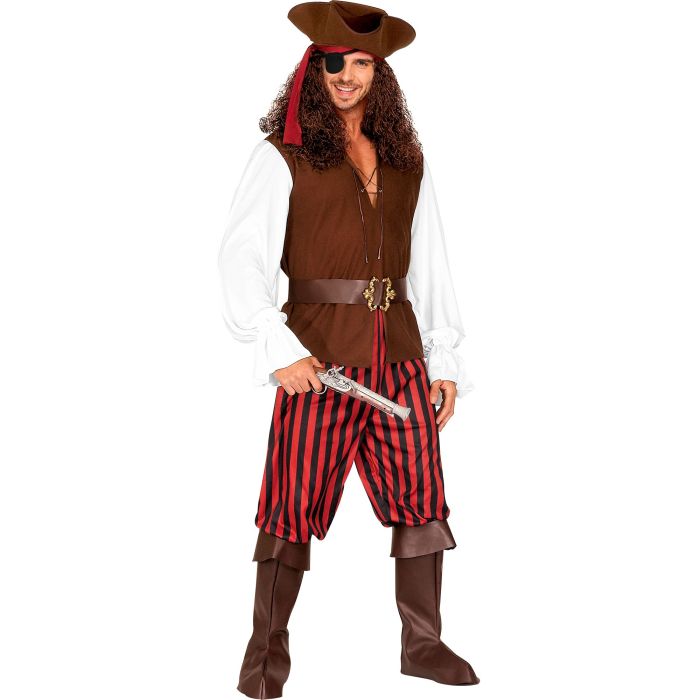 Piratträkt med hatt och ögonlapp för herrar