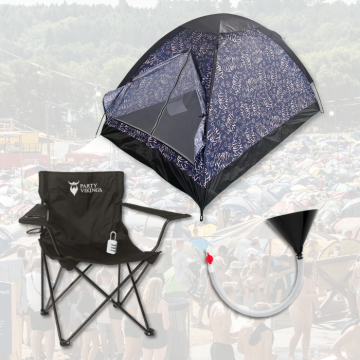 Festivalpaket 1 person premium - FRIGG tält, festivalstol m.m.