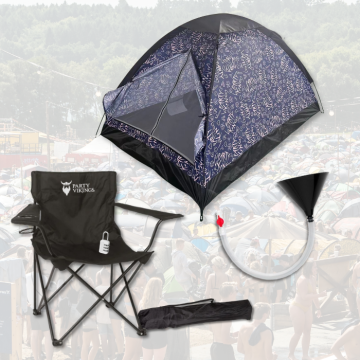 Festivalpaket 2 personer premium - FRIGG tält, festivalstol m.m.