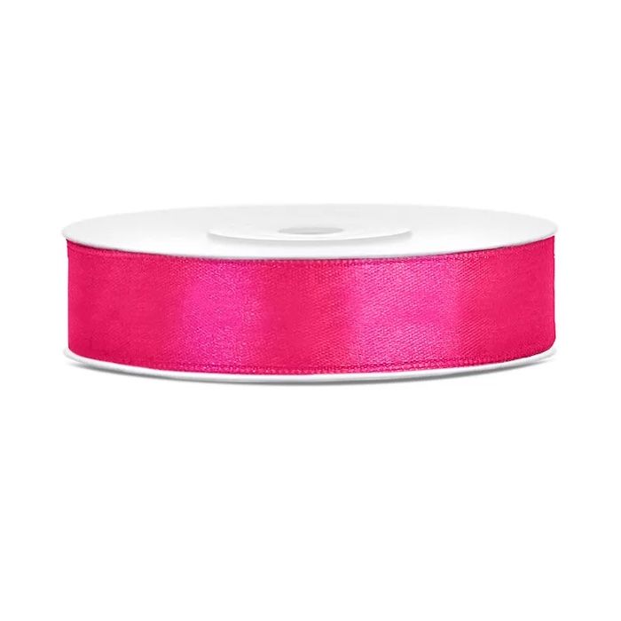 Mörk rosa satinband - 12mm x 25m