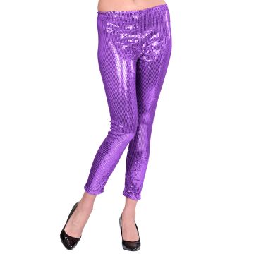 Lila paljettleggings för disco och nyår