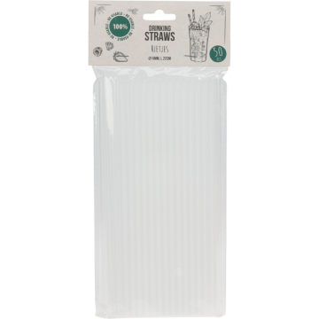 Återanvändbara sugrör i frostvitt 6x220mm - 50x