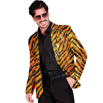 Orange tigerpaljettjacka till fest