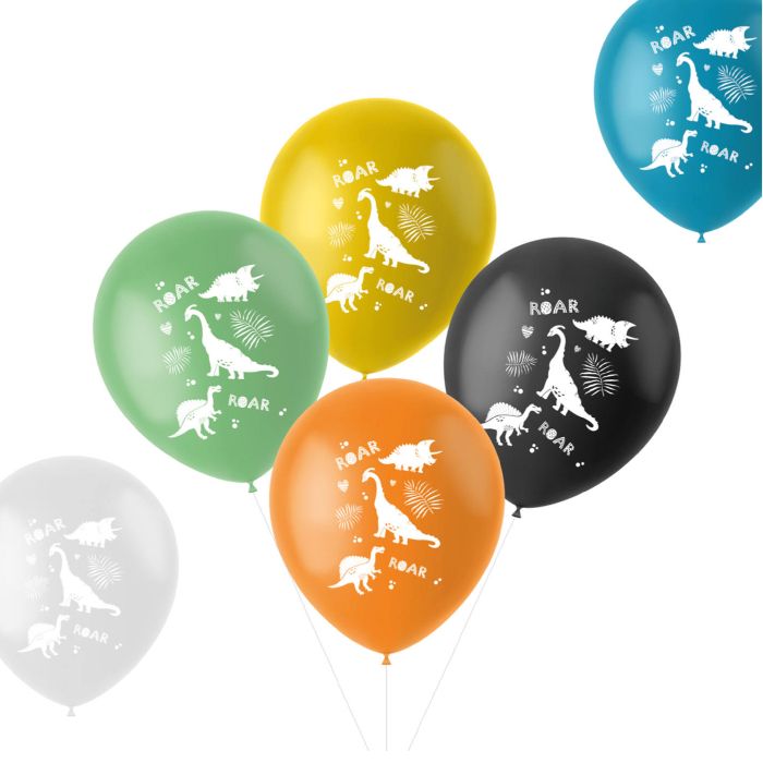 Ballonger med dinosaurmotiv 6x - 33 cm