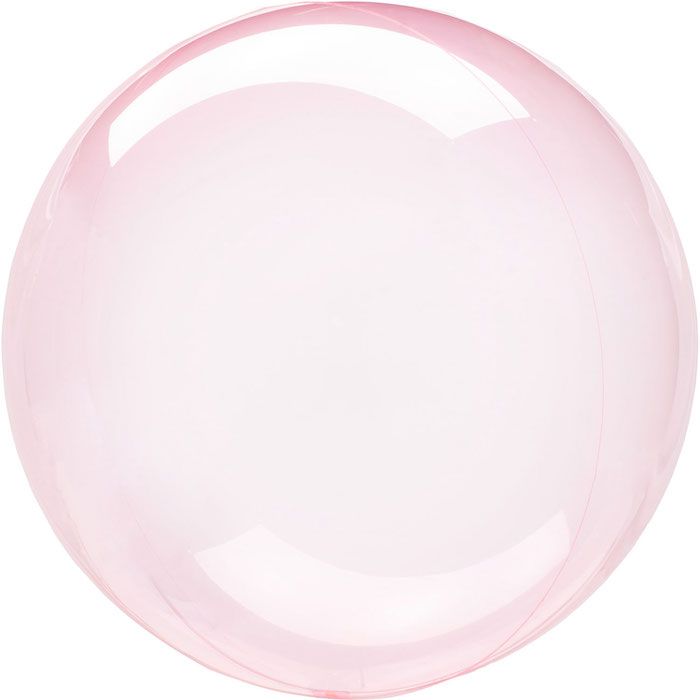 Rosa transparent folieballong - Ø45-55 cm