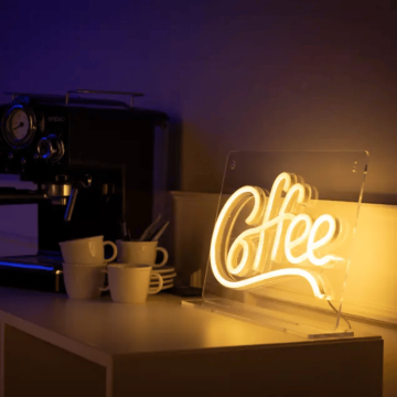 Coffee neon LED-skylt - 22,5x35 cm