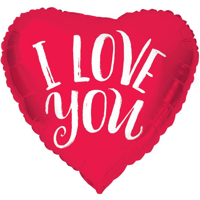 "I Love You" Hjärtfomad Folieballong - 45 cm