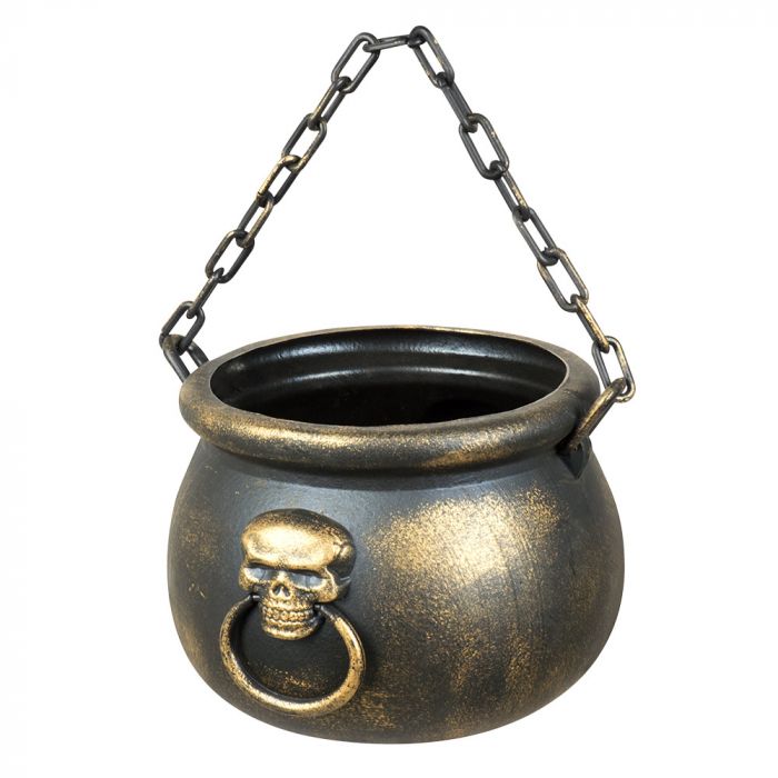 Häx-skelettgryta guld - 19x13 cm